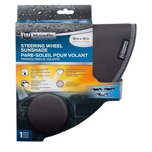 WeatherPro Steering Wheel Sunshade Cover 18" x 18" Universal Fit One Size New